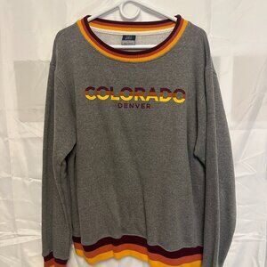 Denver Colorado Grapic, Large, Grey with Burgundy, Orange, and Yellow collar